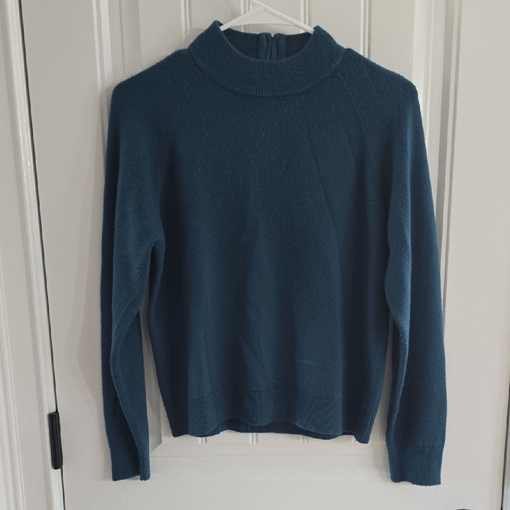 Draper's And Damon's Women's Teal Mock Neck Sweater PM